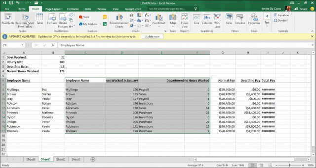 run a pivot table in excel 2016 for mac
